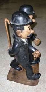 LARGE WOODEN HERGES TINTIN BUST STATUE THOMPSON  
