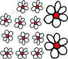 White / Red Flowers Car Sticker Graphics