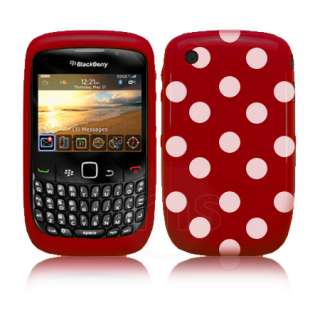   Dots Gel Case For Blackberry Curve 3G 9300 / 8520 + Screen Protector