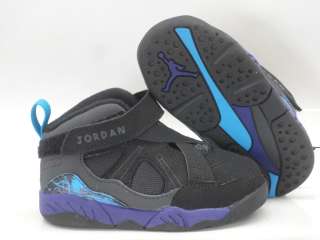   Jordan 8.0 Black Purple Blue Sneakers Infant Toddler Size 10  