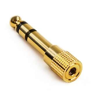 Gold Headphone Adapter Stereo Jack to Plug 6.3mm 3.5mm  