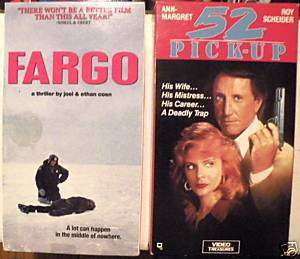 52 Pick Up (1989, VHS) Fargo (1996,VHS) 2 for 1 SPECIAL  