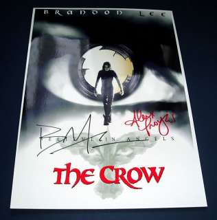 THE CROW CAST x2 PP SIGNED POSTER 12X8 BRANDON LEE  