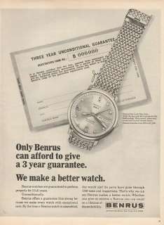 1966 Benrus Sea Lord Day Date Watch Vintage Advertisement Photo Print 