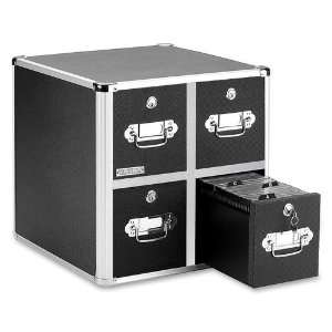  IdeaStream 4 Drawer Vaultz CD Cabinet   Black   IDEVZ01049 