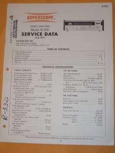 Superscope Service/Repair Manual~R 330 Amplifier  