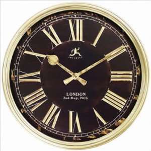  Infinity Instruments London Black & Gold Resin Wall Clock 
