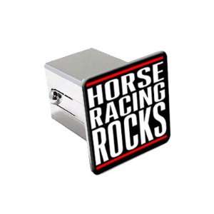 Horse Racing Rocks   2 Chrome Tow Trailer Hitch Cover 