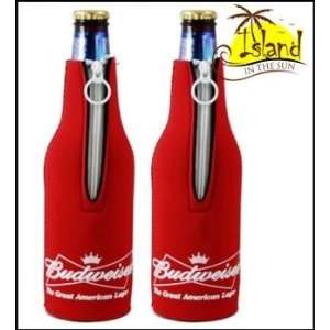  (2) Budweiser Bow Tie Beer Bottle Koozies Cooler: Sports 