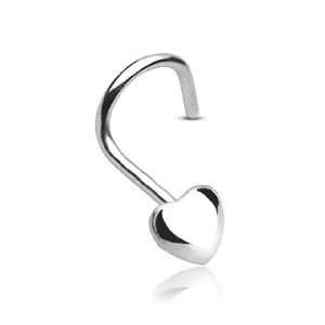   Nose Ring Screw Piercing Jewelry with 3mm Heart 20 Gauge Everything