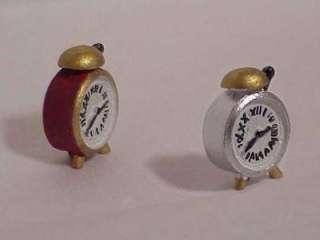 Alarm Clock Heidi Ott Dollhouse Miniature 1:12 NEW silv  