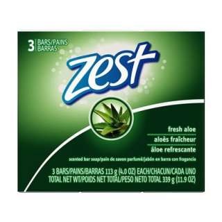 Zest Fresh Aloe Bar Soap 3 pk..Opens in a new window