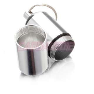 New WaterProof Silvery Aluminum Pill Box Case Bottle Holder Container 