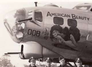   WWII Bomber Nose Art   American Beauty with Crew Idd 486 Bomb Group