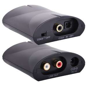  TV Digital Optical Coax to Analog Stereo RCA Audio Converter 