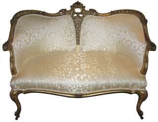 Antique French Louis XVI Style Giltwood Settee Sofa  