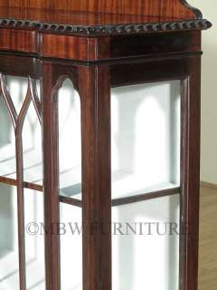 Antique English Mahogany Chippendale 4Ft Curio Display Cabinet c1940 