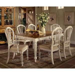  7pc Formal Dining Table and Chairs Set in Antique White 