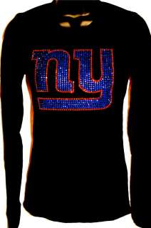 Womens New York NY Giants BLING Sparkle Jersey Tee Tshirt Tank Top 