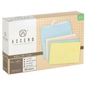   Peel N Seal Greeting Card Envelopes 5 3/4 x 8 3/4, half fold, 60