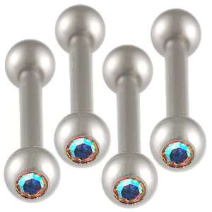   Aurora Borealis lot AIVS   Pierced Body Piercing Jewelry  Set of 4