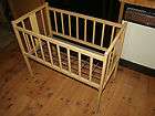antique solid wood childrens baby toy play crib bed with