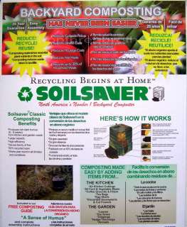 New Big Soilsaver Compost Bin 28x28x32 75 Gallon Plastic Composter 