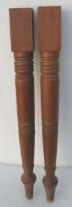 NICE PAIR OF ANTIQUE SOLID CHERRY TABLE LEGS 28 1/4 HIGH  