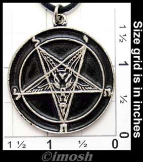Necklace   Black Sigil of Baphomet   Satanic Pendant  