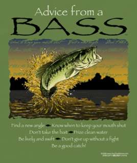ADVICE FROM A BASS NATURE FISHING T SHIRT LARGE NWT NEW  
