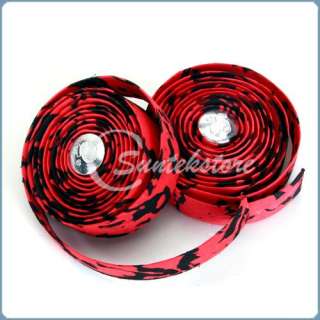 Red Road Bike/Bicycle Cork Handlebar Tape/Wrap+Bar Plug Free Shipment 