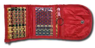   MIXED REDS PLAID SMALL ORGANIZER WALLET TRIFOLD TRI FOLD NEW  