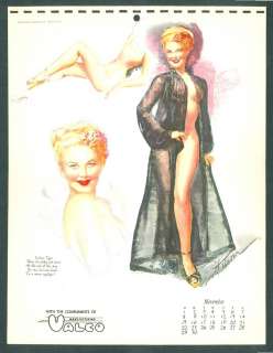 MacPherson Glamour Girl Calendar Pin Up November 1953  