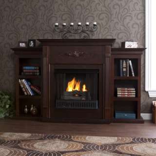   SEI Newport Ventless Gel Fuel Fireplace with Bookcases 4 Colors  