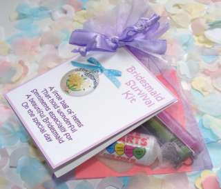 Bridesmaid Novelty Survival Kit Thank You Gift Card  