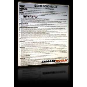 Beer Pong Game Laminated Rules & Regs