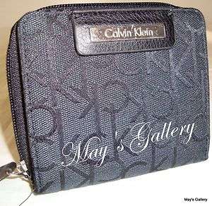 Calvin Klein Wallet Bifold Hand Bag Handbag Purse Coin Bag Black CK 