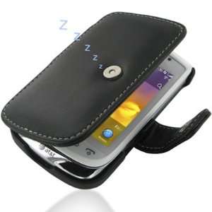  Pdair Black Leather Book Case Cover for BlackBerry Torch 