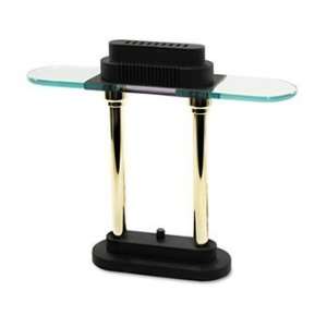  Desk Lamp, Halogen, 15, Black/Brass Poles Qty2