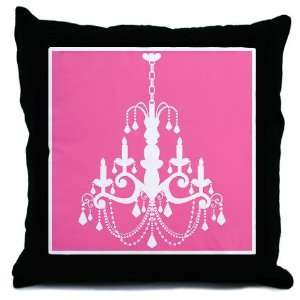  Pink Black and White Chandelier Decorative Throw Pillow 