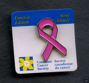 Canadian Cancer Society Limited Edition Pink Ribbon Pin  