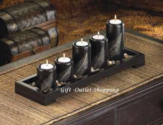   Decorative Wooden Candle Holders Centerpiece 6 Pc Candleholders Set