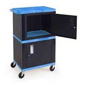  Blue Industrial Plastic Shelf Mobile Storage Cabinet Truck 
