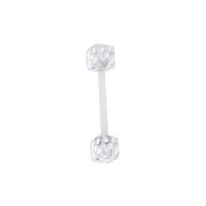  Body Jewelry Tongue Ring Bioplast Flex barbell shaft with 