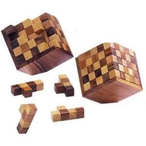  Enormous Y Cube Wooden Brain Teaser Puzzle: Toys & Games