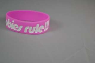 Boobies Rule Breast Cancer Silly Band Bracelet Survivor Wholesale Lot 