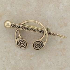 Irish Celtic Viking Torc Bronze Brooch with Spiral Design   Made in 
