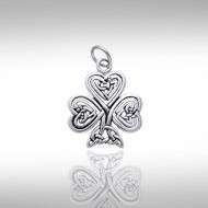 Lucky Irish SHAMROCK Celtic .925 Sterling Silver Charm   Boxed  