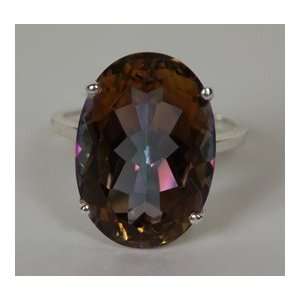 Gorgeous Brown with Pink Mystic Topaz Ring   Cocktail Ring 