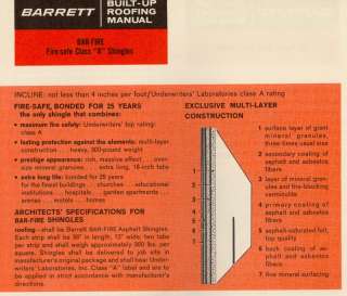   Up Roofing Manual Allied Chemical Bar Fire Asbestos Shingles Data